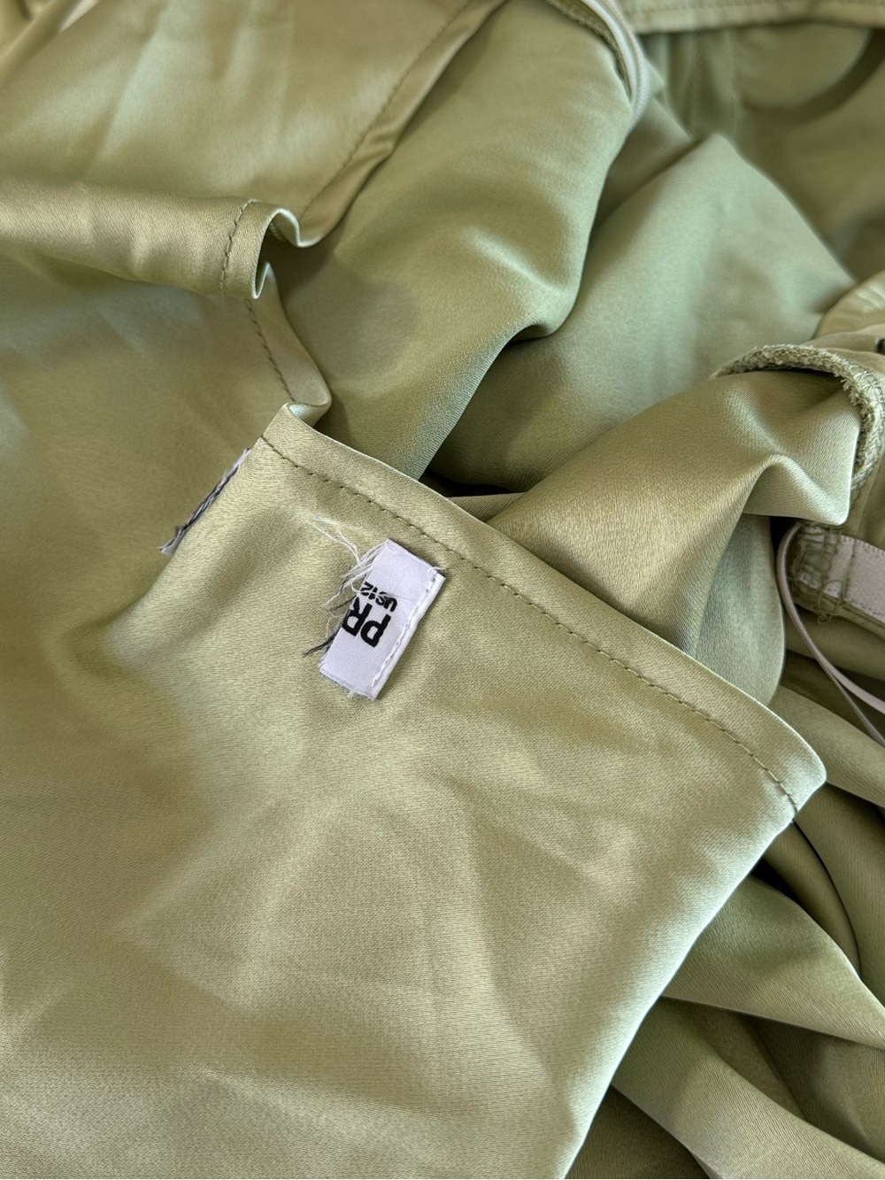 Princess Polly Haley Sage Green Satin Strapless Tie Back Maxi Dress Spring Vacay - Picture 8 of 8